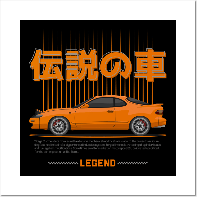 Tuner Orange MK5 Celica Superior JDM Wall Art by GoldenTuners